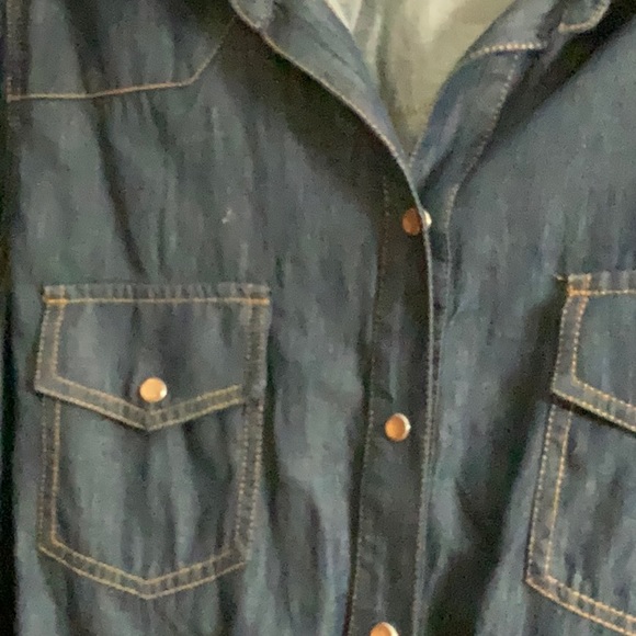 Karen Kane XL Denim Drawstring Top. New, never worn, no tags - Picture 4 of 4